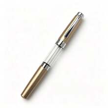 Bolígrafo de fuente de barril transparente de metal tipo pulsador con plumín absorbente de tinta multicolor para oficina, escuela, escritura, regalo de negocios - 3024 - Ver 13
