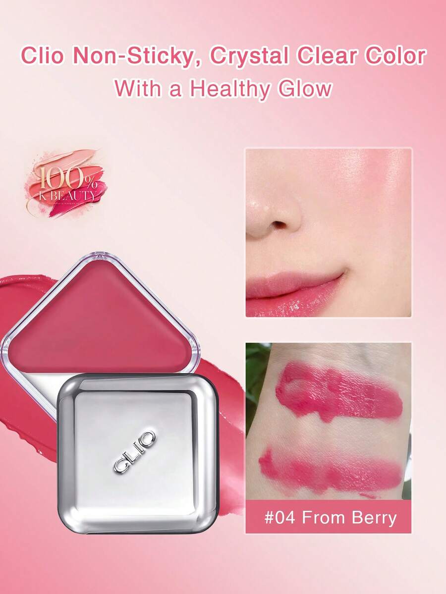 Clio Krim Perona Pipi & Bibir Essential K-Beauty, Ukuran Saku, Tekstur Krim Mudah Dibaurkan, Penggunaan Ganda untuk Bibir & Pipi, Kontur & Highlight, Dapat Dilapisi, Hasil Akhir Alami Berkilau, Tidak Berminyak, Ukuran Travel - 04 DARI BERRY - View 1