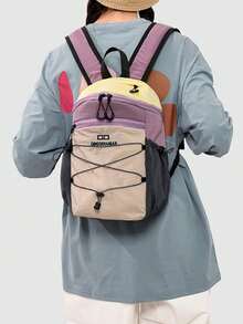 Student Backpack Multi-Function Backpack Korean Style Travel Backpack Graffiti Backpack Large Capacity Backpack Graffiti Backpack College Student Backpack Cool Backpack Unisex - Purple - View 4