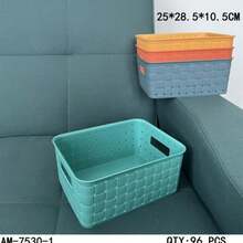 CASAMAX WL 1 Piece Stackable Storage Basket With Water-Resistant Material And Smooth Edges, Ideal For Organizing Small Spaces / COLOR SENT AT RANDOM - Multicolor - View 7