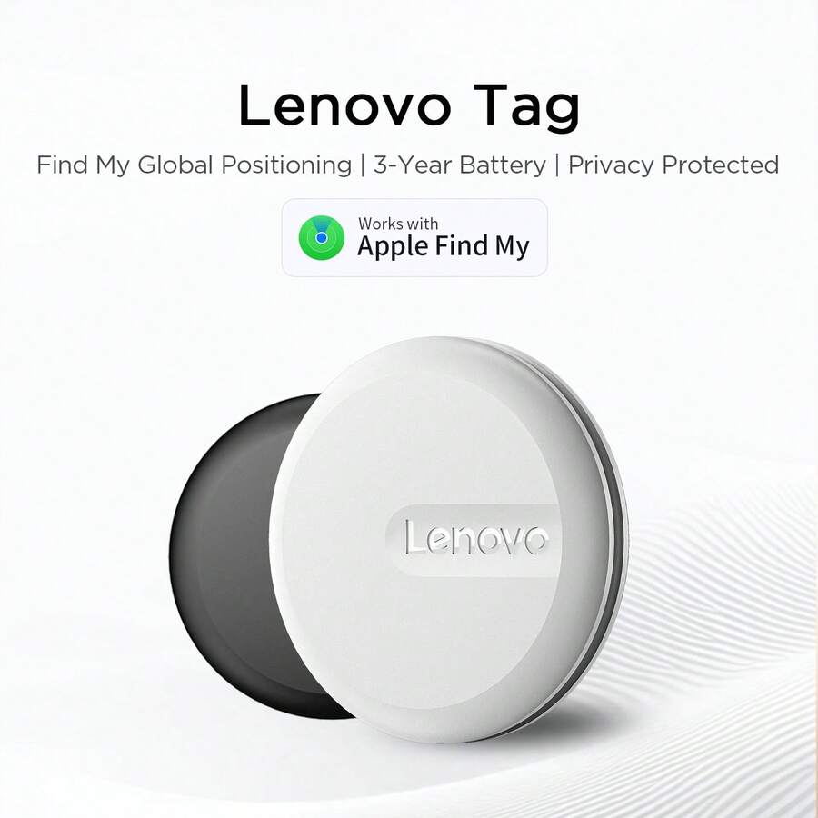 Thiết bị theo dõi Lenovo, chứng nhận Apple Find My, định vị chính xác chống thất lạc, phù hợp cho vòng cổ thú cưng, ba lô trẻ em, chìa khóa người già và hành lý, siêu nhỏ gọn và nhẹ - trắng - Xem 1