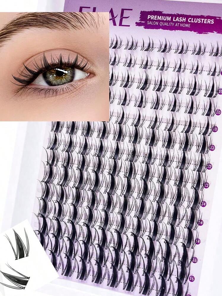 ELAE Lash Clusters Manga DIY Lash Extension Anime Eyelash Clusters 10-14mm Spiky Individual Eye Lashes Wispy False Eyelashes D Curl Cosplay Doll Cluster Eyelash Extensions Super Thin Band - Cat Fairy False Eyelashes - View 1