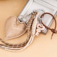 PU Leather Heart Pearl Bow Braided Rope Bag Charm Phone Lanyard - Multicolor - View 7