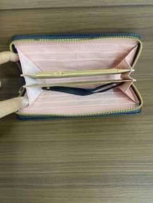 Bolso de hombro con cierre de hilo de bordado en espiga con correa cruzada y cadena para mujeres - Negro - Ver 12