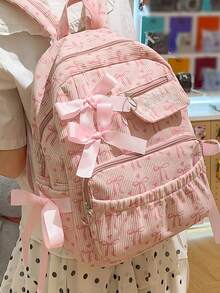Minimalist Large Capacity Backpack - Pink - View 4