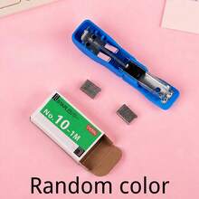 1pc Random Color - Small Stapler Staples Office Supplies Plastic Stapler - A - View 7