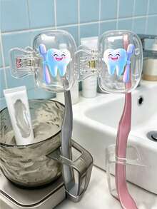 Set di portaspazzolino portatile con motivo a impronta di dente e faccia sorridente, adatto per uso domestico e da viaggio, carina molletta portaspazzolino, adatto per scuola, casa e viaggio, miglior regalo per famiglia e amici, design portatile comodo da trasportare, coperchio antipolvere per la testina dello spazzolino adatto per il viaggio, miglior scelta per coppie, amici, famiglia, insegnanti, appassionati di viaggi, articolo essenziale per la casa - Multicolore - Visualizzare 8