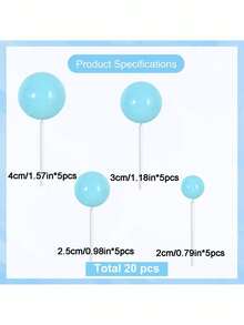 20pcs Foam Ball Cake Decorations, 4 Sizes And Multiple Colors Available, Suitable For Birthday, Wedding, Bachelorette Party, Baptism, Gender Reveal, Retirement Party, Theme Party Cake Decoration, Mini Pearl Balls, Various Cake DIY Scenarios (Handmade May Have Flaws, Please Use With White Sticks) - Multicolor - View 18