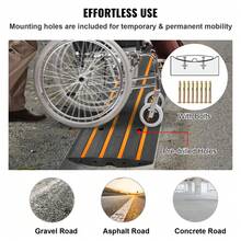 Curb Ramp, 2-Pack, 2.6-Inch Rise, Rubber Driveway Ramps, 33,069 Lb Weight Capacity Threshold Ramp, Curbside Bridge Ramps For Loading Dock, Sidewalk - Black - View 6