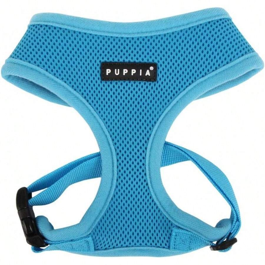 Authentic Puppia Soft Dog Harness, Red - Medium - Blue - View 1