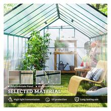 16x8ft Greenhouse Aluminum Walk-In Garden- Polycarbonate Panels, Adjustable Vent, Rain Gutter, Sliding Door - Winter Plant Protection - Multicolor - View 3