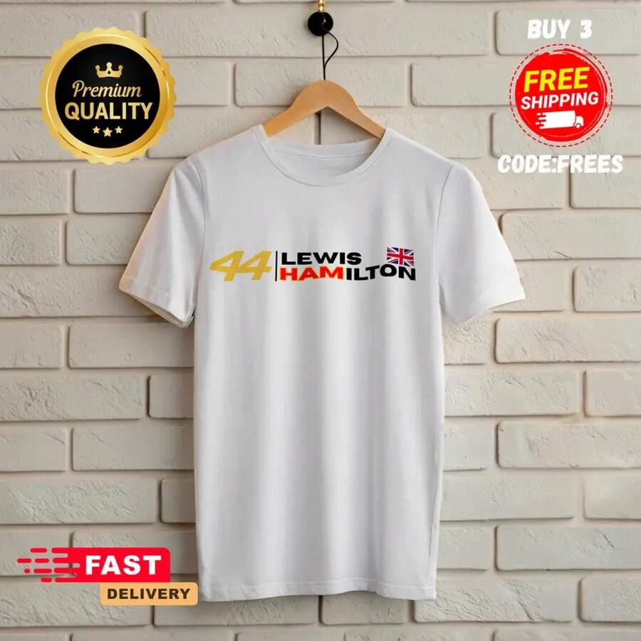 F1 Unisex Shirt, F1 Racing Graphic Tee, F1 Driver Tshirt,Gift For Fan, One Shirt, 44 Tee - 白色 - 查看 1