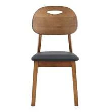 Set Of 2 Dining Chairs With Oval Backrests, Modern Wooden Chairs With Carrying Handles, Upholstered Kitchen Chairs For Dining Room/Living Room, Chairs Only, Table Not Included - 黑色 - 查看 5