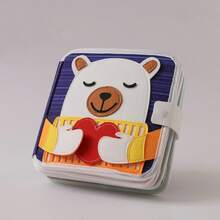 Libro de tela con oso de corazón - Diseño colorido, juego rico integrado e ilustraciones de animales interesantes, juguete calmante para bebés, desarrolla la destreza manual del bebé, ayuda al desarrollo cognitivo del bebé, libro de fieltro resistente a desgarros, libro silencioso 3D de educación temprana para bebés - Multicolor - Ver 7