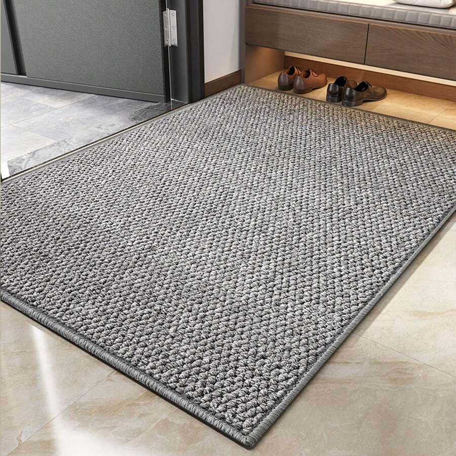 Faux Sisal Doormat With TPR Non-Slip Backing, Machine Washable, Dirt Trapping, Suitable For Entryway, Home, Outdoor, Kitchen, Bedroom, Balcony, Living Room, Easy To Clean, Practical And Decorative Front Door Mat - Light Grey - View 1