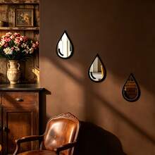 1pc/2pcs/3pcs Teardrop Shaped Mirror Wall Stickers - Self-Adhesive Double-Layer Acrylic Mirror Stickers, Suitable For Office, Bathroom And Kitchen, Easy To Apply And Remove, Artistic Design Fashion Decor, Ideal Housewarming Gift - Double-layered Mirror Teardrop - View 5