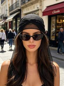 1pc Fashion Vintage Hollow Tassel Headscarf Hair Bandana Classic Versatile Suitable For Daily Outings Street Photography Wearing Headscarf Hair Accessory Celebration Holiday Gift - Multicolor - View 3