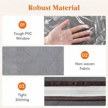 105L Large Storage Bag, Under Bed Storage Container, Closet Organizer Box, Foldable Under Bed Storage Bag For Linen, Sheets, Blankets, Clothes, Quilts, Sweaters, Pillows, Wrapping Paper, Grey, 6pcs Clothes Storage Box Foldable Closet Organizer With Reinforced Handles, Can Hold Clothes, Blankets, Quilts, Sheets, Pillows And Toys With Lid, Foldable Blanket Storage Bag With Zipper, Transparent Window And Reinforced Handles, Closet And Organizing Clothes, Sweaters, Quilts, Bedding - View 5