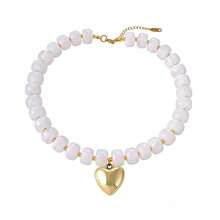 1pc Bohemian Vintage Y2K Creative Fashion Elegant Exquisite Gorgeous Minimalist Luxury Dopamine Color High Quality Resin Beaded Heart Pendant Necklace For Women Sisters Couples Prom/Graduation Jewelry Gift, Suitable For Valentine's Day Daily Date Party Holiday Gift Summer Beach Vacation Wear, Colorful Jewelry (Bead Color Random) - Multicolor - View 7