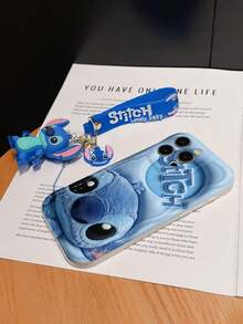 Disney Lilo And Stitch Phone Case : 3D Fluffy Pattern Border Protector Phone Soft Phone Case With A Free Cute Stitch Bracelet Chain Lanyard, Stitch, Lilo, Angel, For Apple 17 Promax 17 Pro 16 15 14 13 12 11 Pro Max XS Max X XR Soft Cover Summer Phone Case - 白色 - 查看 6