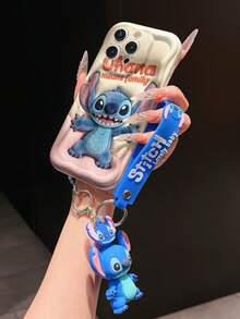 Disney Lilo And Stitch Phone Case : 3D Fluffy Pattern Border Protector Phone Soft Phone Case With A Free Cute Stitch Bracelet Chain Lanyard, Stitch, Lilo, Angel, For Apple 17 Promax 17 Pro 16 15 14 13 12 11 Pro Max XS Max X XR Soft Cover Summer Phone Case - 白色 - 查看 4