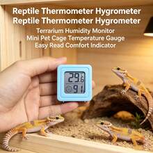 Reptile Enclosure Thermometer And Hygrometer, Digital Display, High-Precision Temperature And Humidity Monitor. A Practical Father's Day Gift For Reptile Enthusiasts (Batteries Included). - A - View 3
