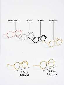 10 piezas Gafas mini para muñecas con montura de alambre metálico sin marco, lentes para disfrazar muñecas, accesorios de disfraz para muñecas, gafas para disfrazar muñecas, gafas diminutas para muñecas, accesorios de muñecas, cosas en miniatura, gafas mini para muñecas de juguete - Gafas decorativas para muñecas. - Ver 5