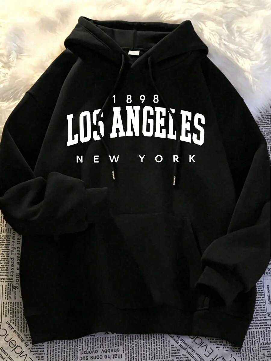Men's Casual Hoodie - Urban Style For Going Out And Relaxing At Home - Minimalist Letter Print Hoodie For Men - Urban Fashion Sweatshirt - 銅色 - 查看 1