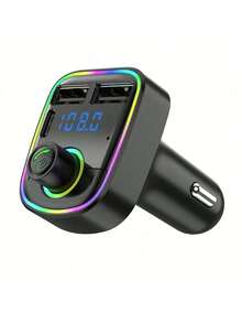 新款汽車藍牙 5.3 FM 發射器，無線免持 MP3 播放器，配備雙 USB 與 PD 快充連接埠，汽車收音機適配器 - 均碼 - 查看 7