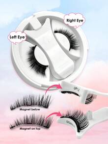 1 Pair Magnetic Eyelashes With Magnetic Applicator, Natural & Thick Reusable Magnetic Lashes Set With Magnetic Brush - Fluffy Lashes - View 5