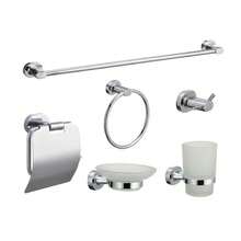 23.5cm Silver Stainless Steel Modern Minimalist Bath Hardware Set, Wall Mounted Bathroom Accessory Organizer - Silver - View 3