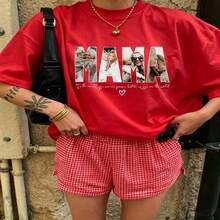 Heartfelt Daily Casual Graphic T-Shirt 100% Cotton Oversized Soft Breathable Casual Crewneck Short Sleeve Top Aesthetic Daily Cute Vintage Minimalist Fashion Lovers Casual Wearers Daily Outfit Enthusiasts Gift Givers - 紅色 - 查看 18