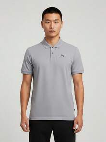 Puma 男士 PERFORMANCE POLO - 中灰色 POLO 衫 織造領 短袖 T52869909 - 灰色 - 查看 1