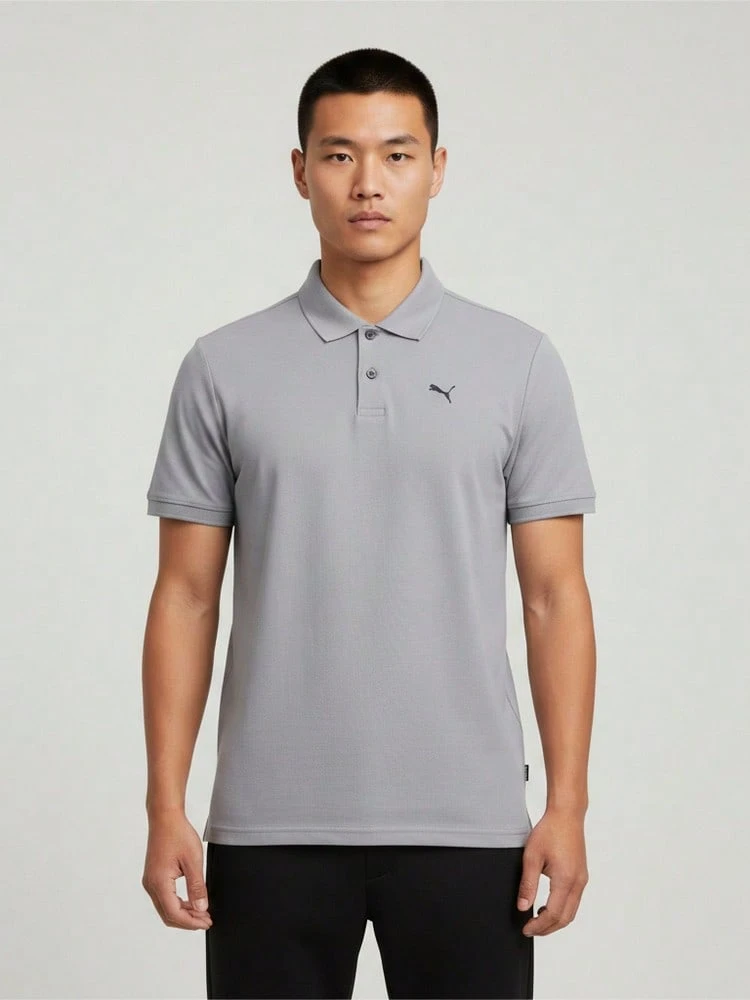 Puma 男士 PERFORMANCE POLO - 中灰色 POLO 衫 織造領 短袖 T52869909 - 灰色 - 查看 1