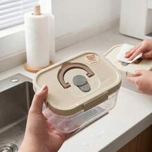 Multi-Functional Transparent Plastic Compartment Food Storage Box, Refrigerator Multi Grids Sealed Fresh-Keeping Box With Cover, Large Capacity Reusable Vegetables FruitsIngredient Container, Microwave Heatable, Kitchen Food Storage And Organization - Multicolor - View 7