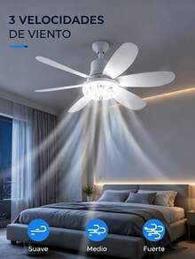 Glass Spotlight For Fan, Dimmable LED Ceiling Fans With Lights And Remote Control, Plug-In Ceiling Fans, 3 Colors, Spotlight Fan - 白色 - 查看 3