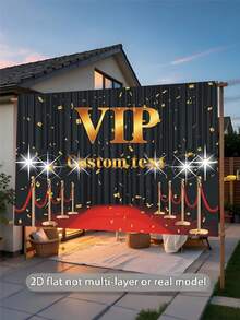 可客製化文字金色VIP紅地毯皇家閃光背景幕簾，適用於電影首映、頒獎典禮、生日派對、派對、名人活動及企業品牌推廣活動，材質為乙烯基 - A款 - 查看 5