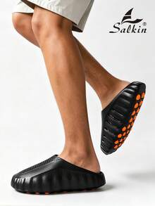 Salkin Designer Mind001 男士 Message 拖鞋 黑色 22 個避震節點 厚底拖鞋 男士用 提升並調整賽前狀態 適合運動員賽前或賽後訓練鞋 男士休閒鞋 舒適鞋款 街頭與居家時尚 日常涼鞋 夏季度假風 海灘拖鞋 - 黑色 - 查看 2