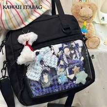 Y2K 2026新款女款痛包 PVC透明口袋徽章展示板肩背包 女孩學生書包 痛包 斜背包 JK娃娃包 - 黑色 - 查看 2