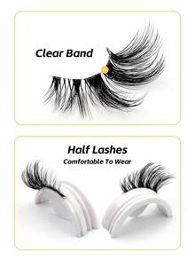 10 Pairs Half-Length False Eyelashes, Soft Natural Cat Eye Corner Lashes, Thin Crossed Corner Style, Fluffy Lashes, Suitable For Party, Evening Banquet, Travel - Half Eyelashes - View 5