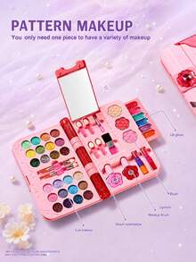 Set di giocattoli per trucco finto rosa non macchiante, giocattolo per gioco di ruolo, borsa per trucco portatile, regalo per ragazze - Multicolore - Visualizzare 8
