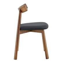 Set Of 2 Dining Chairs With Wooden Frames, Upholstered Kitchen Chairs With Ergonomic Backrests, Modern Wooden Chairs For Dining Room And Living Room, Chairs Only, Table Not Included - Black - View 6