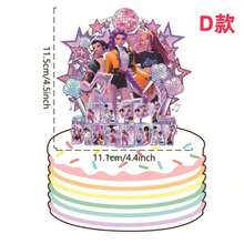 1/6入 新款K-POP D Emon Hunters生日派對裝飾節日必備女巫圖案蛋糕裝飾插牌，萬聖節主題生日派對飾品，送給家人朋友的精美禮物選擇 - 多色 - 查看 5