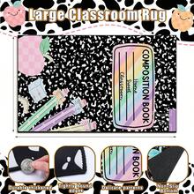 1pc Educational Mat - Non-Shedding Soft Mat With Composition Notebook Design, Learning Floor Mat For Nursery, Classroom, Playsroom - Machine Washable Mat With Rubber Backing, Pet-Friendly Large Floor Mat, 60*84in Or 20*31in Back To School Decor - Style 1 - View 5