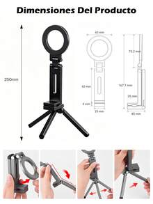 Universal Magnetic Tripod Mount For IPhone 12-17 Series | Sturdy Tablet Stand With 360° Rotation And 2-In-1 Desktop And Laptop Modes - one-size - View 13