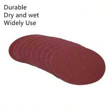 10pcs 9-Inch Holeless (225mm) Multi-Grit 60-600# Round Sandpaper - Suitable For Woodworking, Rust Removal And Polishing, Compatible With All 225mm Orbital Sanders, Furniture And Metal Treatment, Durable Abrasive Pads, Home Improvement Tool Accessories - Red - View 10