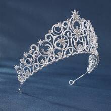 Rhinestone Star Princess Crown Bridal Wedding Headpiece Birthday Party Graduation Prom Beauty Pageant Tiara - Multicolor - View 7