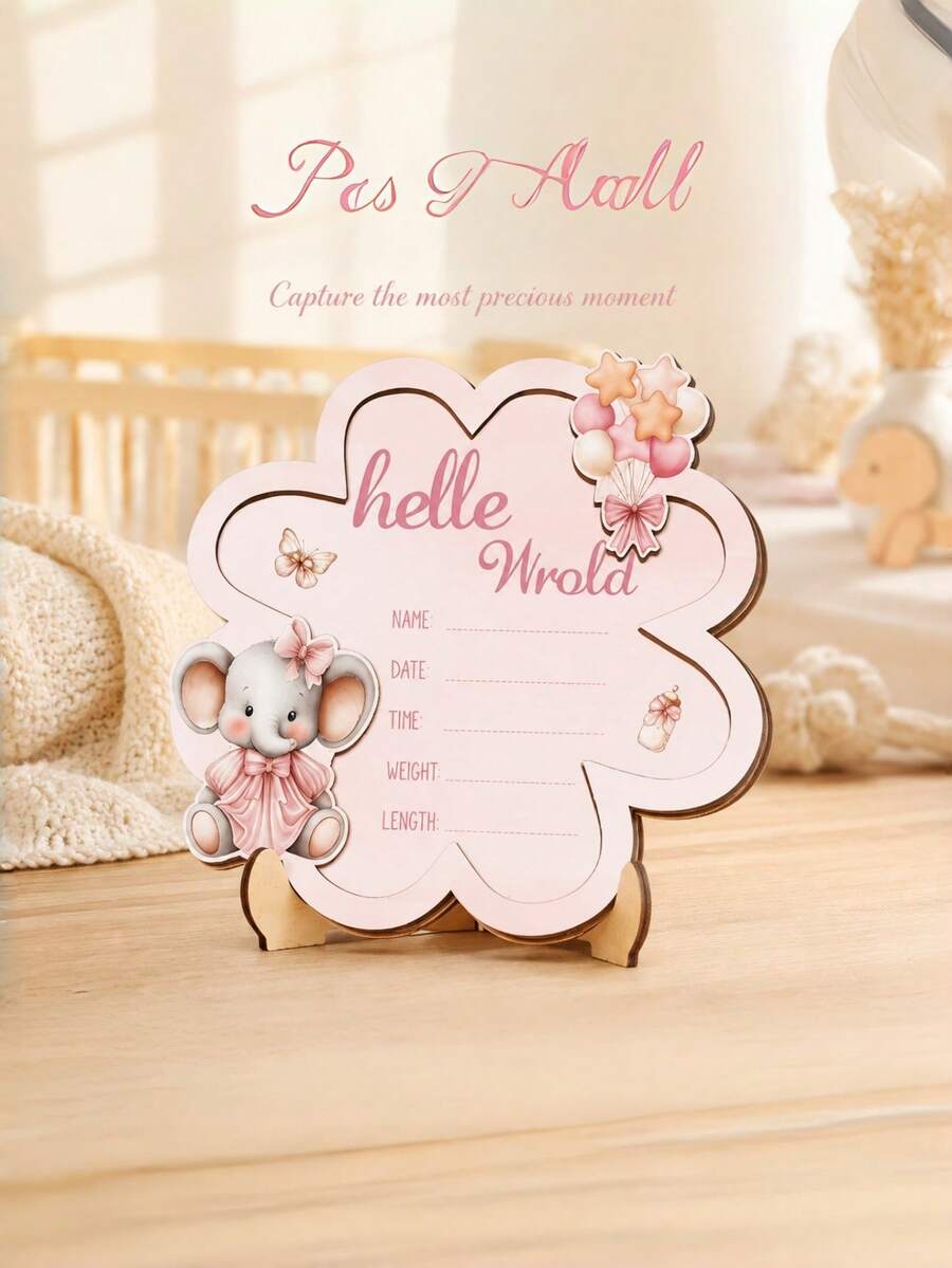 Wooden Baby Birth Announcement Sign Hello World Newborn Birth Announcement Board Baby Name Birth Announcement Sign Newborn Welcome Sign For Hospital Use - Bulletin Board - View 1