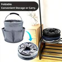 Oxford Cloth Tote Bag, 6 Compartment Garden Tool Tote Bag - 600D Oxford Cloth Barrel Storage Bag, Foldable Space-Saving, With Round Handle, Convenient To Carry - A - View 4