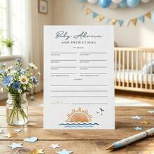 10/30 Pcs OCEANSIDE Surf Themed Baby Shower Predictions And Advice Cards, Tropical Beach Baby Shower Game, Gender Reveal Predictions And Advice - Multicolor - View 4